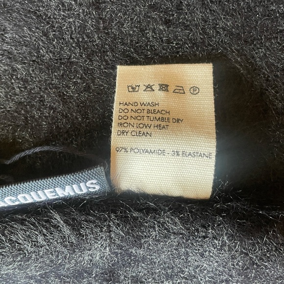 JACQUEMUS Black Fuzzy Cropped Strapless Top Size M - Picture 4 of 6